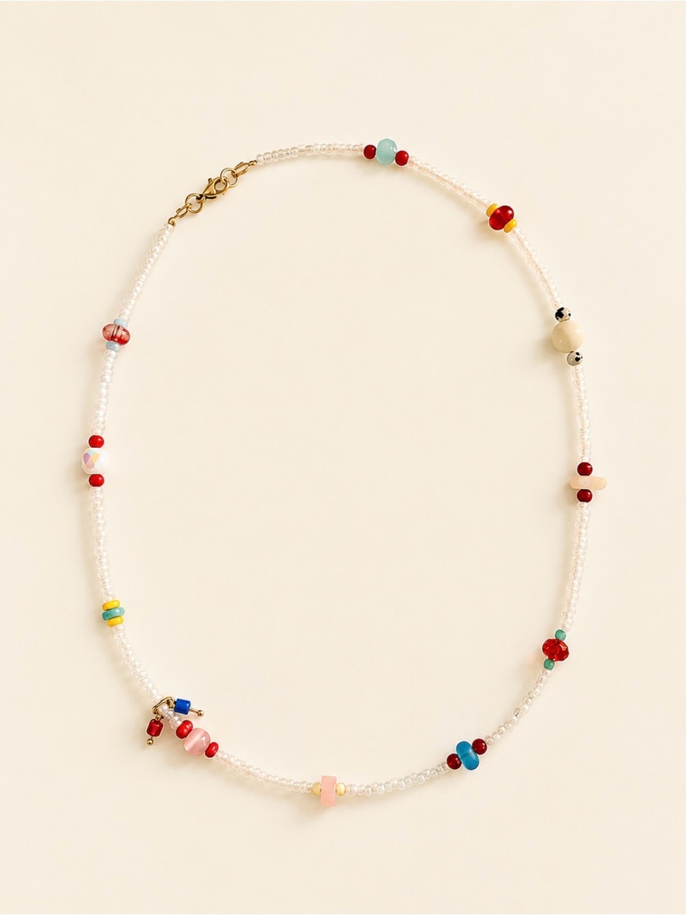 Beaded necklace with Czech glass bead accents